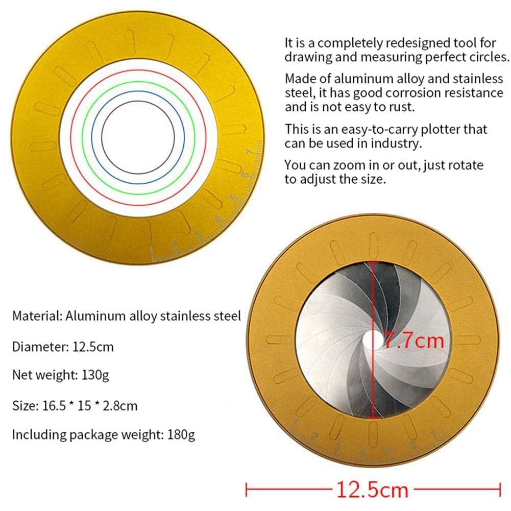 Règle de dessin circulaire réglable, outil de dessin de cercle, règle professionnelle 2023 avec boussole ronde en métal, extensible