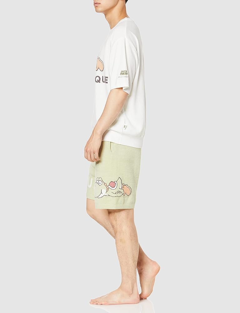 【ジェラートピケ】ヨッシー　ジャガードプルオーバー&パンツセットアップ　ブルー ジェラートピケ ヨッシージャガードプルオーバーショートパンツ