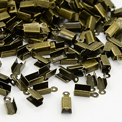 L'attrape-rêve Lot de 100 Embouts caches-nœuds à écraser en métal de Couleur Bronze Antique Dimensions 11x4 mm