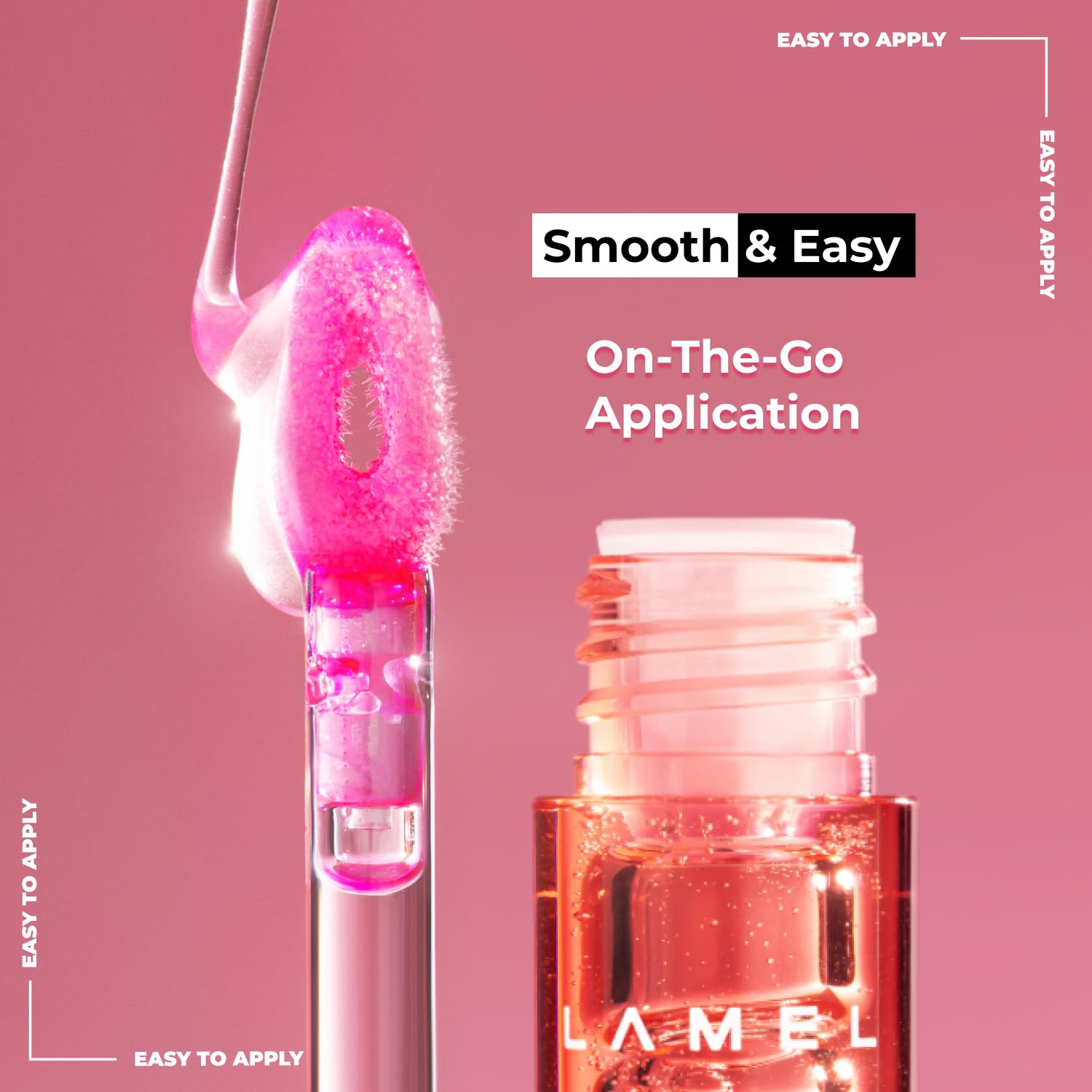 Lamel All In One Lip Tinted Plumping Oil- Peachy, Lip Oil Tint for Pigmented Lips | Hydrating, Plumping & Glossy Lip Tint | Non-Sticky Lip Oil with Long-Lasting Tint | 3ml 2