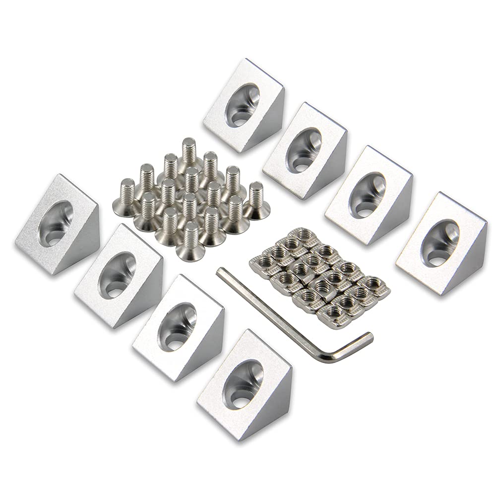Zeberoxyz 8 Stück Silber Scharf-Eckwinkel-Verbinder mit 16PC