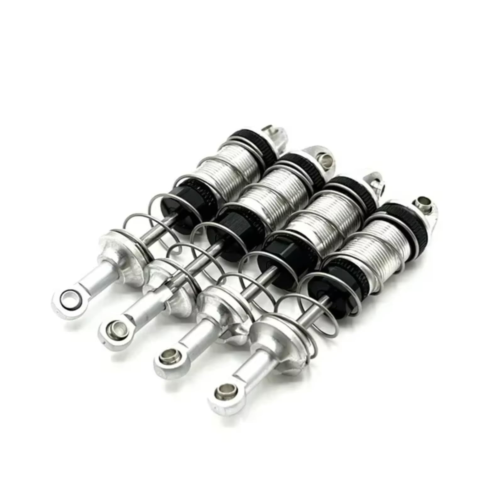 Amortiguadore Coche RC para Mjx 16207 16208 16209 16210 1/16 Coche RC A Escala Piezas De Repuesto para Amortiguadores Delanteros Traseros Metal(Silver)