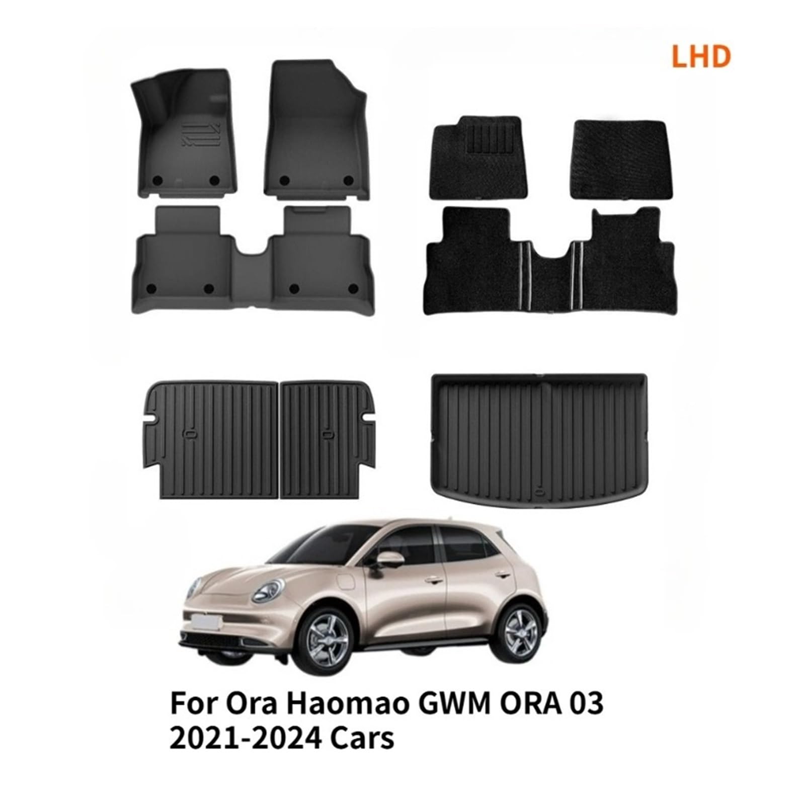 TPE Floor Mats Compatible with Ora Haomao GWM ORA 03 2024-2021 Cars Fully and Trunk Liners Backrest Cushion — view 3
