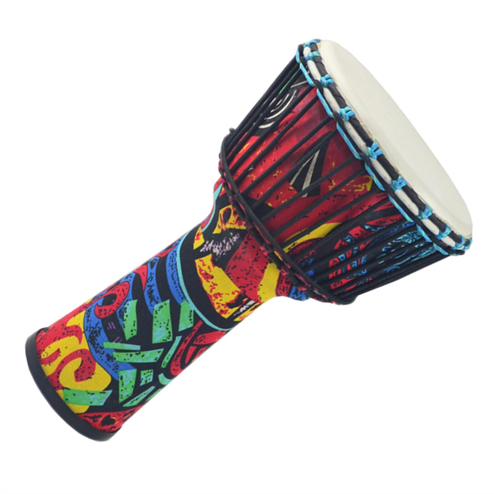 Profesjonalny Djembe 10,5-calowy, Lekki Tamburyn Z Owczej Skóry Z PCV, Regulowany Tamburyn Dla Dorosłych, Bęben Afrykański (Color : A)