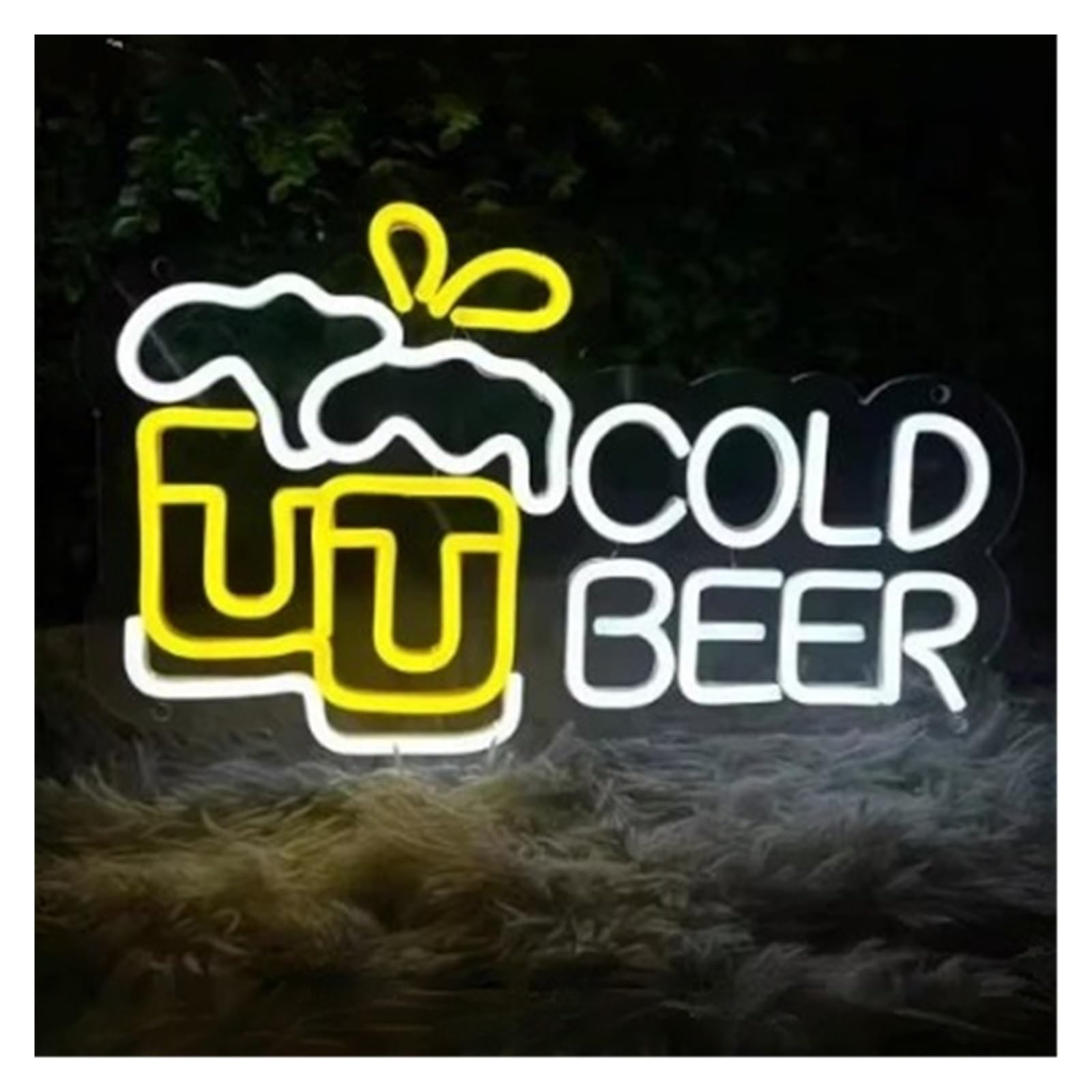 Luces de neón Letrero De Neón De Cold Beer Luz LED Regulable Alimentada Por USB Para Bar, Fiesta, Pub, Club Nocturno, Decoración De Pared De Cueva 42cmx28cm