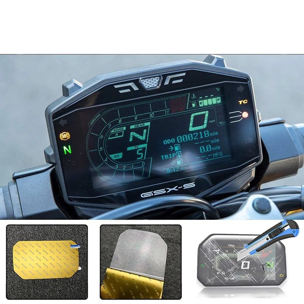 Pellicola Protettiva AntiGraffio per Cruscotto Moto per Suzuki GSXS 1000 S GSX-S1000 2021 2022 Accessori Cluster Pellicola di Protezione Scratch Cruscotto Protezione dello Schermo(2PCS)