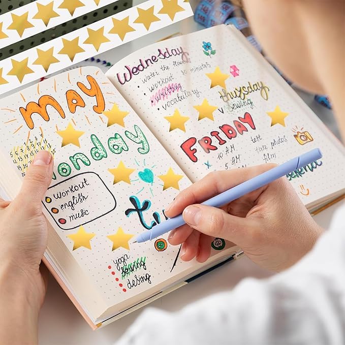 Pegatinas de estrellas Doradas para Niños, Gold star stickers, 1 Unidad - imagen 7