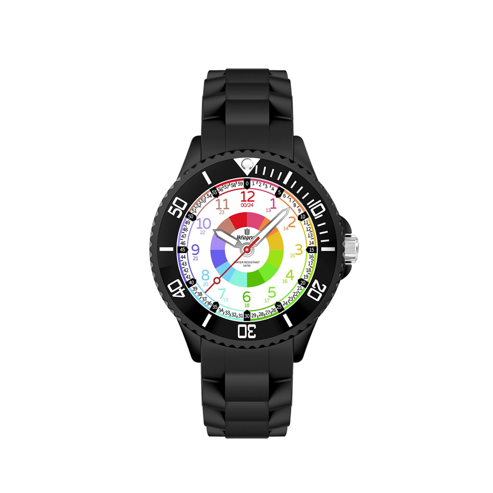 Weayege Kinderuhr Jungen Mädche,Kinder Lern Armbanduhr,Armbanduhr für Jungen,Mädchen,Kinderuhr,3ATM wasserdichte Analog Quarzuhr,Erlernen der Uhrzeit