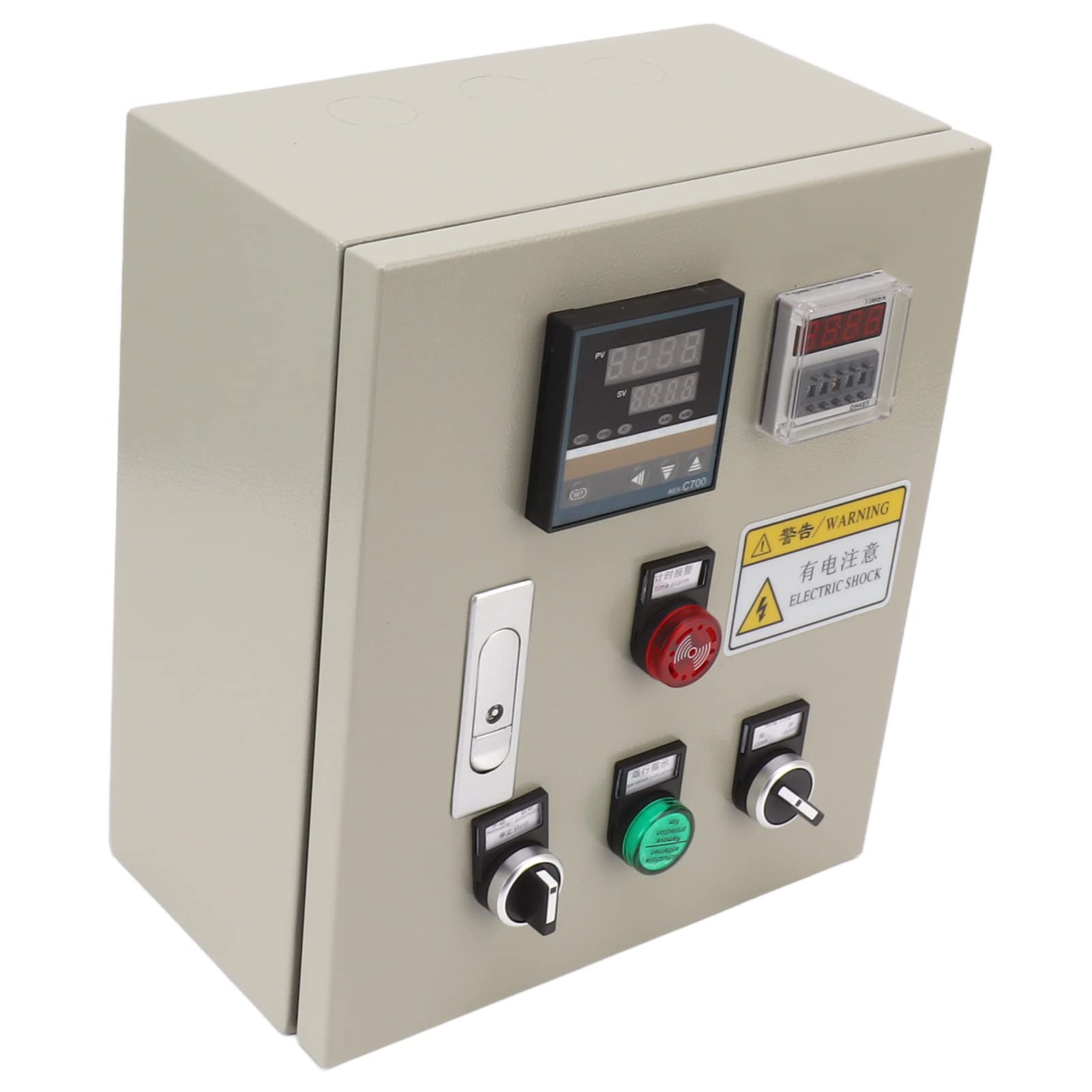 FTVOGUE Sterownik Temperatury PID, Inteligentna Skrzynka Sterownicza z Termostatem z termoparą Typu K, 3 Fazy 380 V AC 7,5 KW 18 A, Cyfrowy PID od 32 do 752 F do Sterowania Ogrzewaniem Przemysłowym