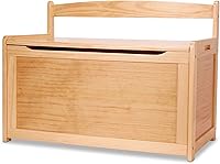 Melissa & Doug Blonde Wooden Toy Chest with Safety Hinged Lid - Large Kids Toy Storage Organizer for Playroom Bedroom Ages 3+