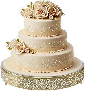 Large Cake Stand, Metal Round Cupcake Dessert Stand Cake Display Holder ...