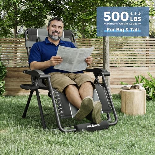 Image of UDPATIO Oversized Zero Gravity Chair Folding Padding Outdoor Recliner