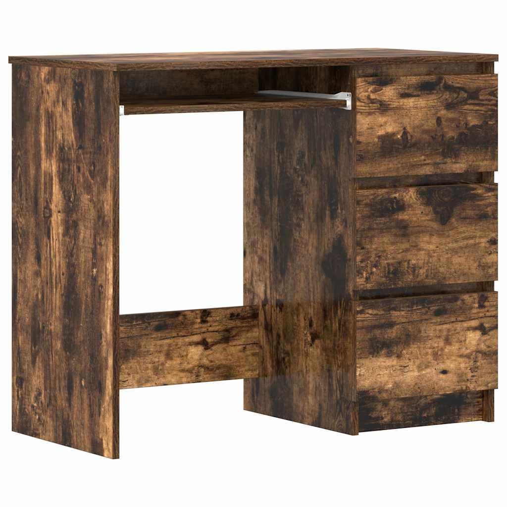 VidaXL Desk Smoked Oak 90x45x76 cm Engineered Wood Brown