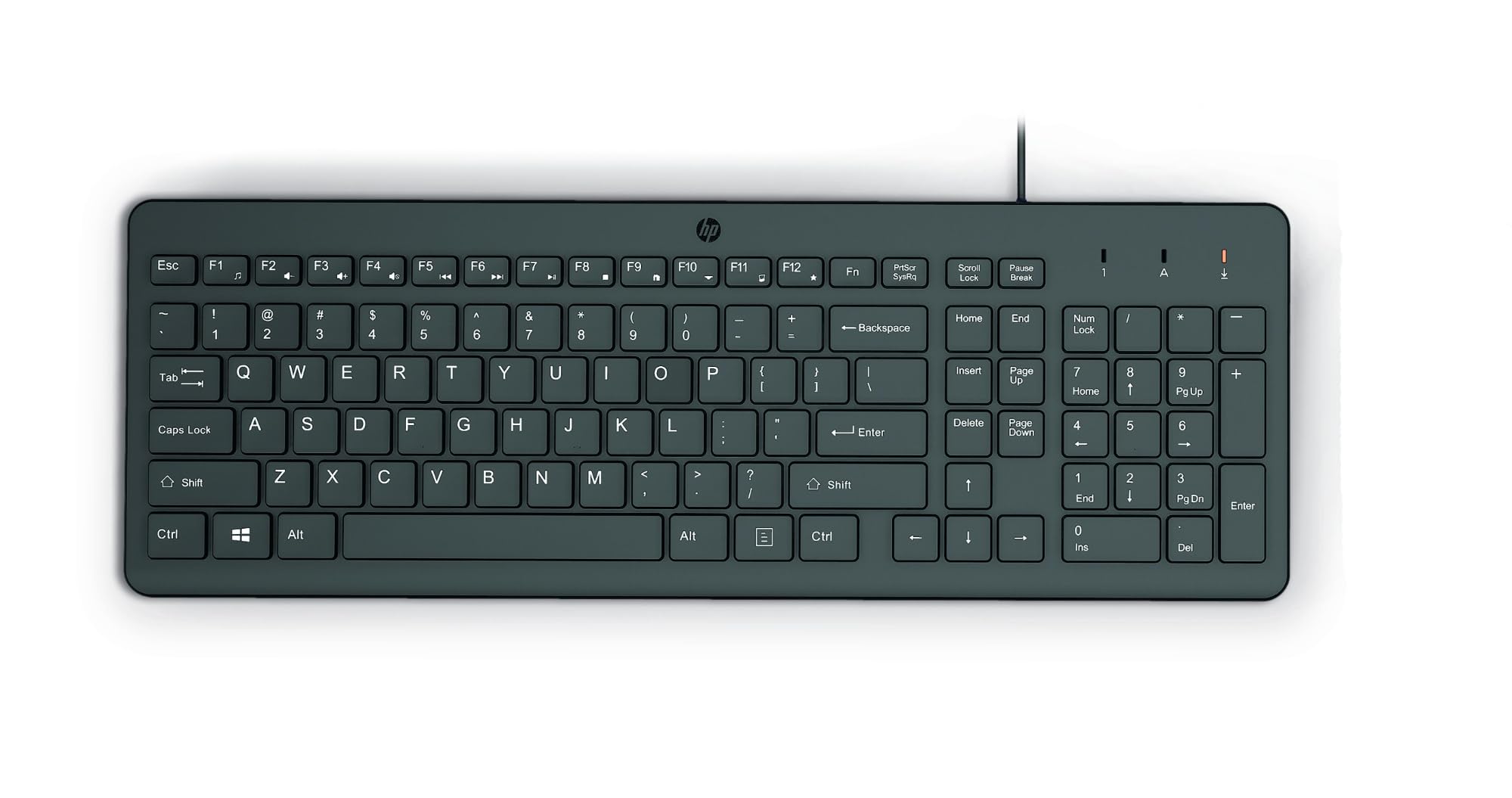 HP 150 Tastiera Cablata, Connessione con Cavo USB-A con la Lunghezza di 1 m, 12 Tasti Programmabili, Tastiera Qwerty, Layout Italiano, Compatibile con Windows 10 e 11, Nera