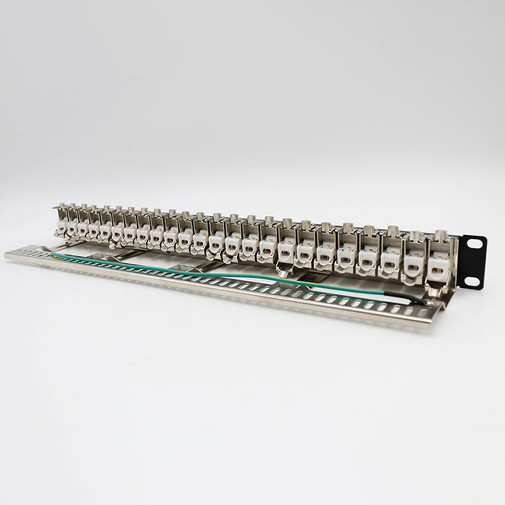 2X Panneau de Brassage Cat7 24Port CAT7 / CAT6A Panneau de Brassage Entièrement Blindé, INCL. Adaptateur Blindé 24X Cat7 1U 19 Pouces