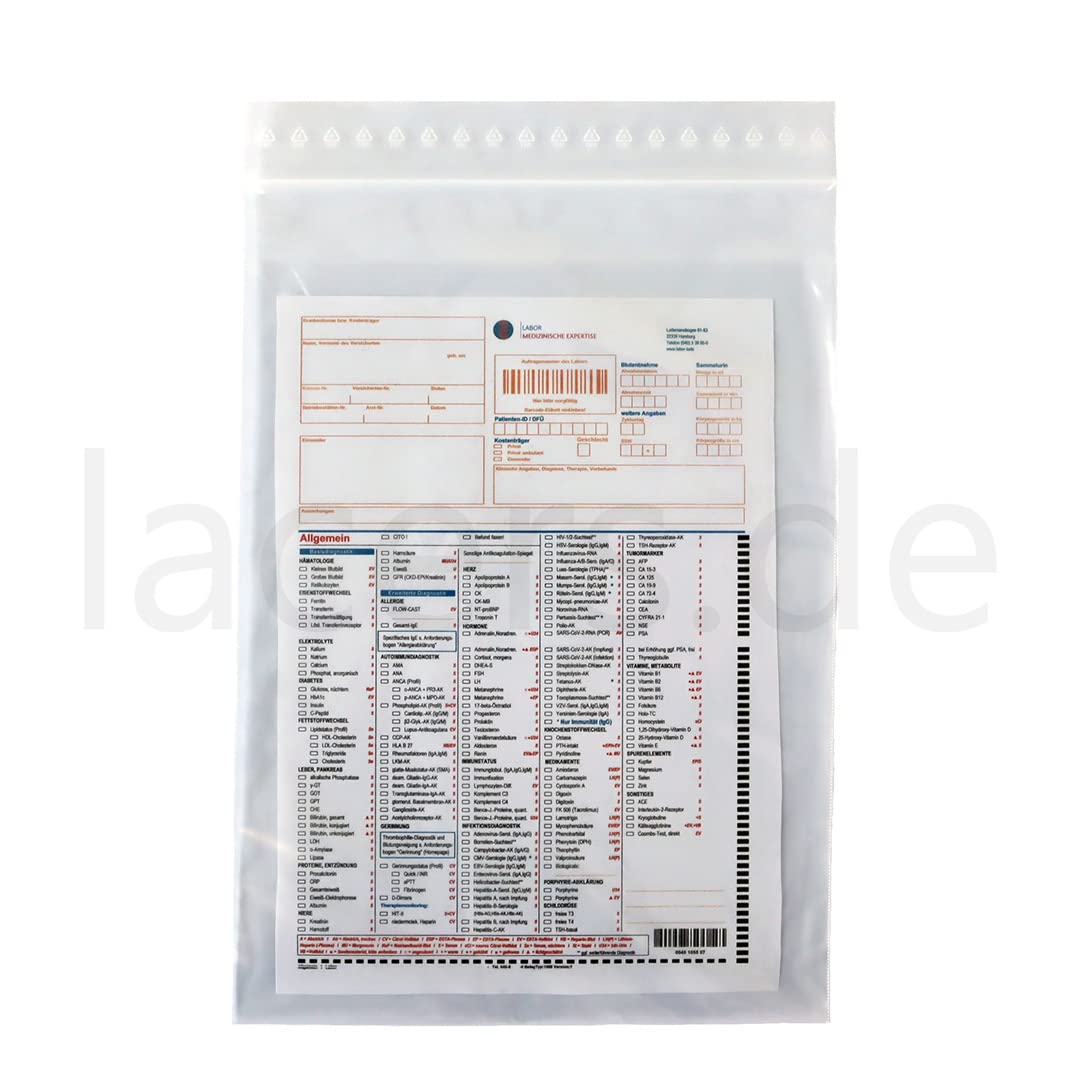 Lacers LDPE Dentalbeutel | Känguru-Beutel | Transparent | unbedruckt | Nachhaltig | 100% Recyclebar | verschieden Größen | Nachhaltige Dentalbeutel für Zahnarztpraxen(180x250+230mm, Neutral, 100)