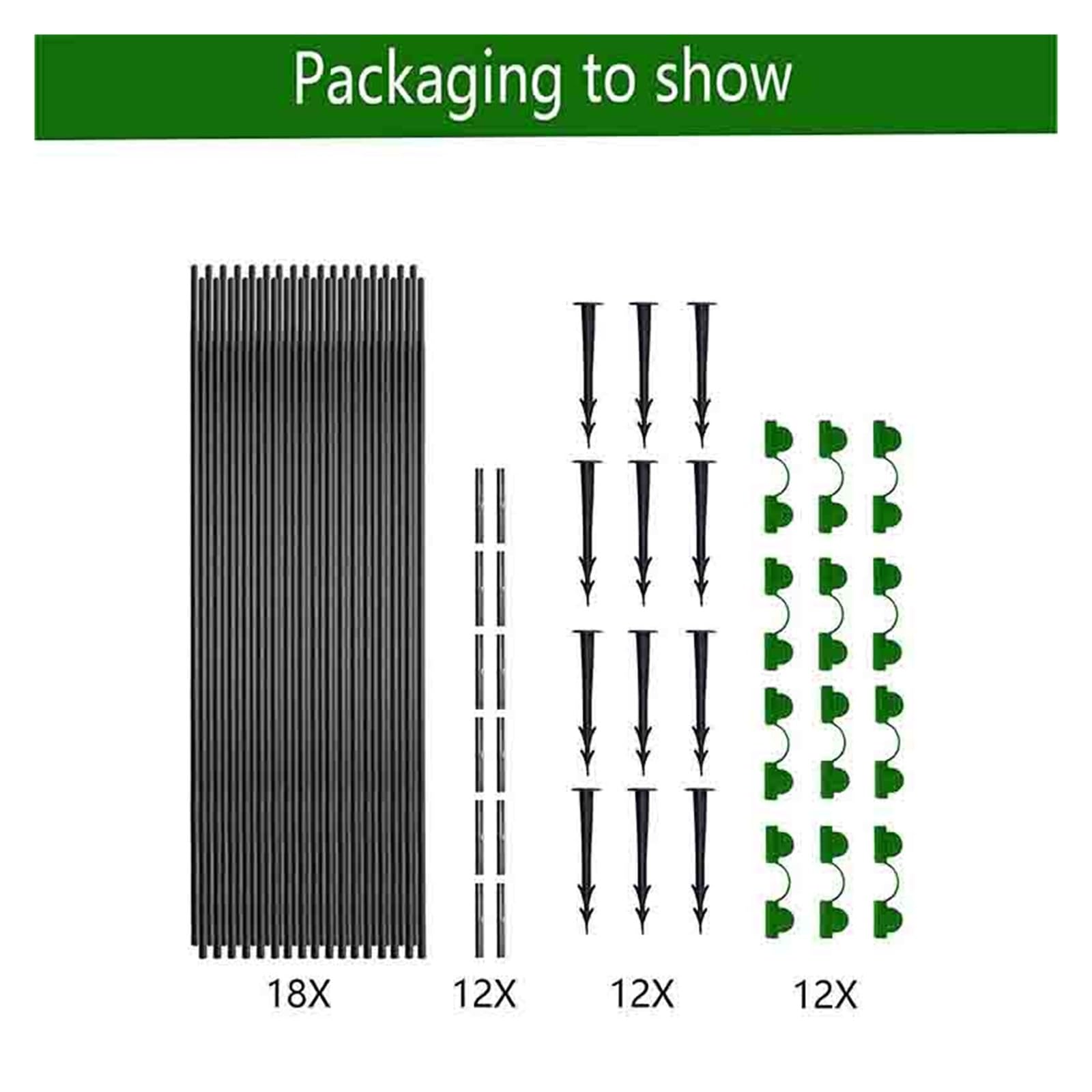 Archi per Serra Orto 30Pcs Garden Hoops for Netting Tunnel, Garden Hoops Greenhouse Frame Flexible Tunnel Arch Crop Protection Hoops for Raised Beds(18 PCS Set)