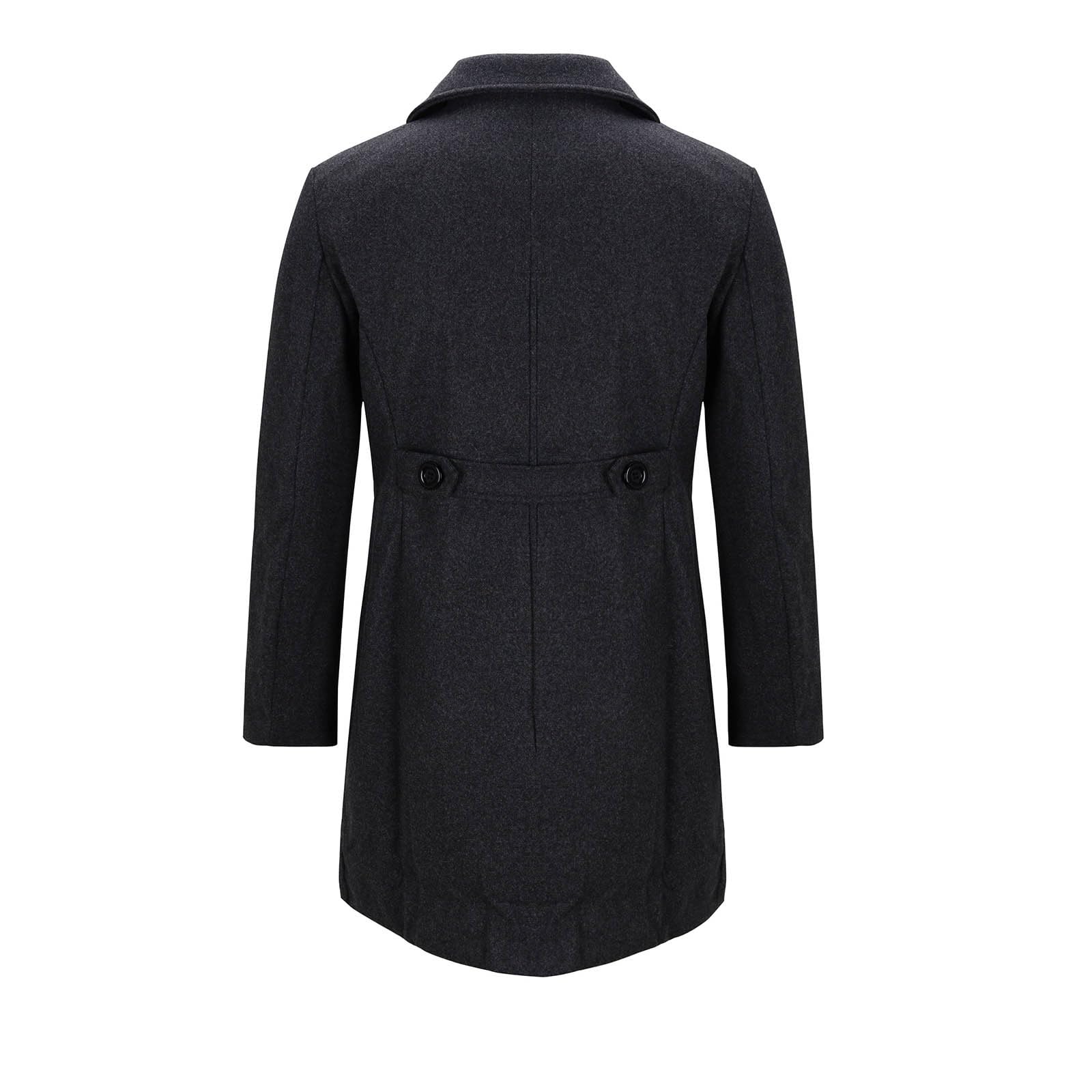 NUSGEAR Abrigo hombre invierno, Sobretodo Mezcla de Lana Botón Elegante Gabardina Negocios Oficina Color sólido Abrigo Slim fit Moda Cortavientos caliente Chaquetas parka Blazer Outwear traje 2025