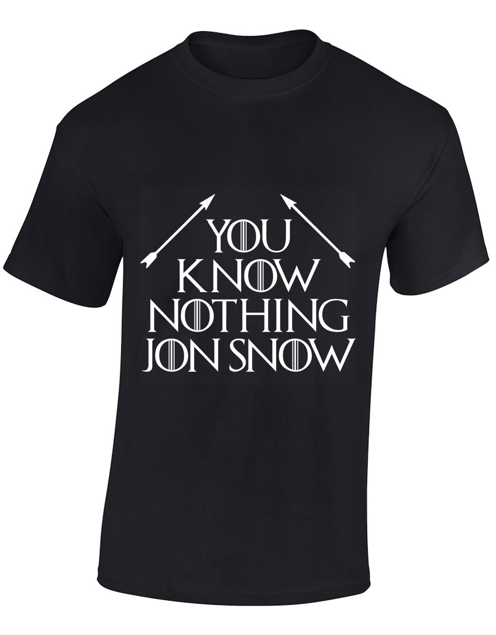Crown Designs You Know Nothing Jon Snow Fantasy TV Show Inspired for Men & Teenagers T-Shirts Tops - Black/X-Large