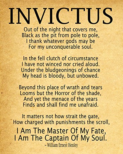 Póster Invictus vintage de 30x40cm para decorar tu salón con motivación e inspiración