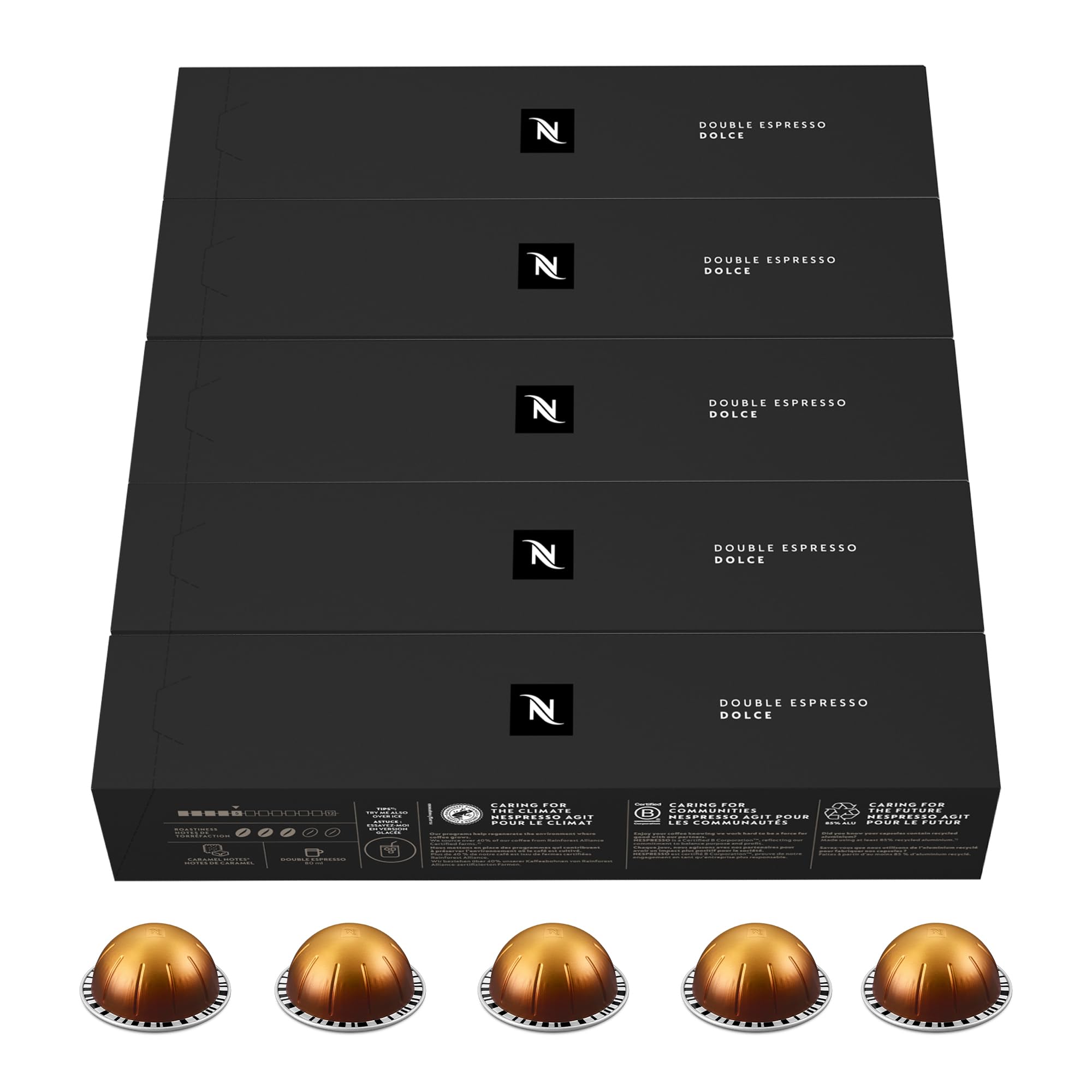 Nespresso Vertuo Double Espresso Dolce capsule café intensité 5 boîte de 50 - 14
