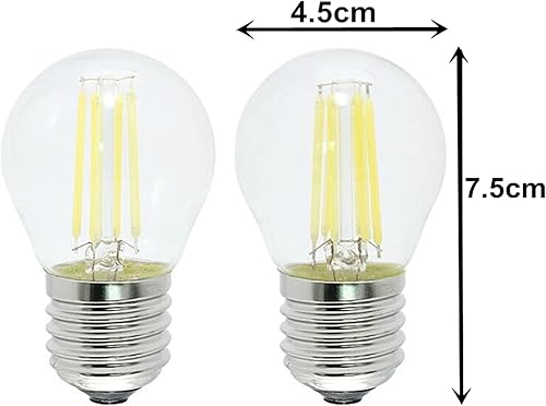Miniatura 4 de Bombilla de filamento LED regulable G45 de 4 W G45, bombillas LED Edison vintage, E26, lámpara de base media para el hogar, luz colgante antigua,