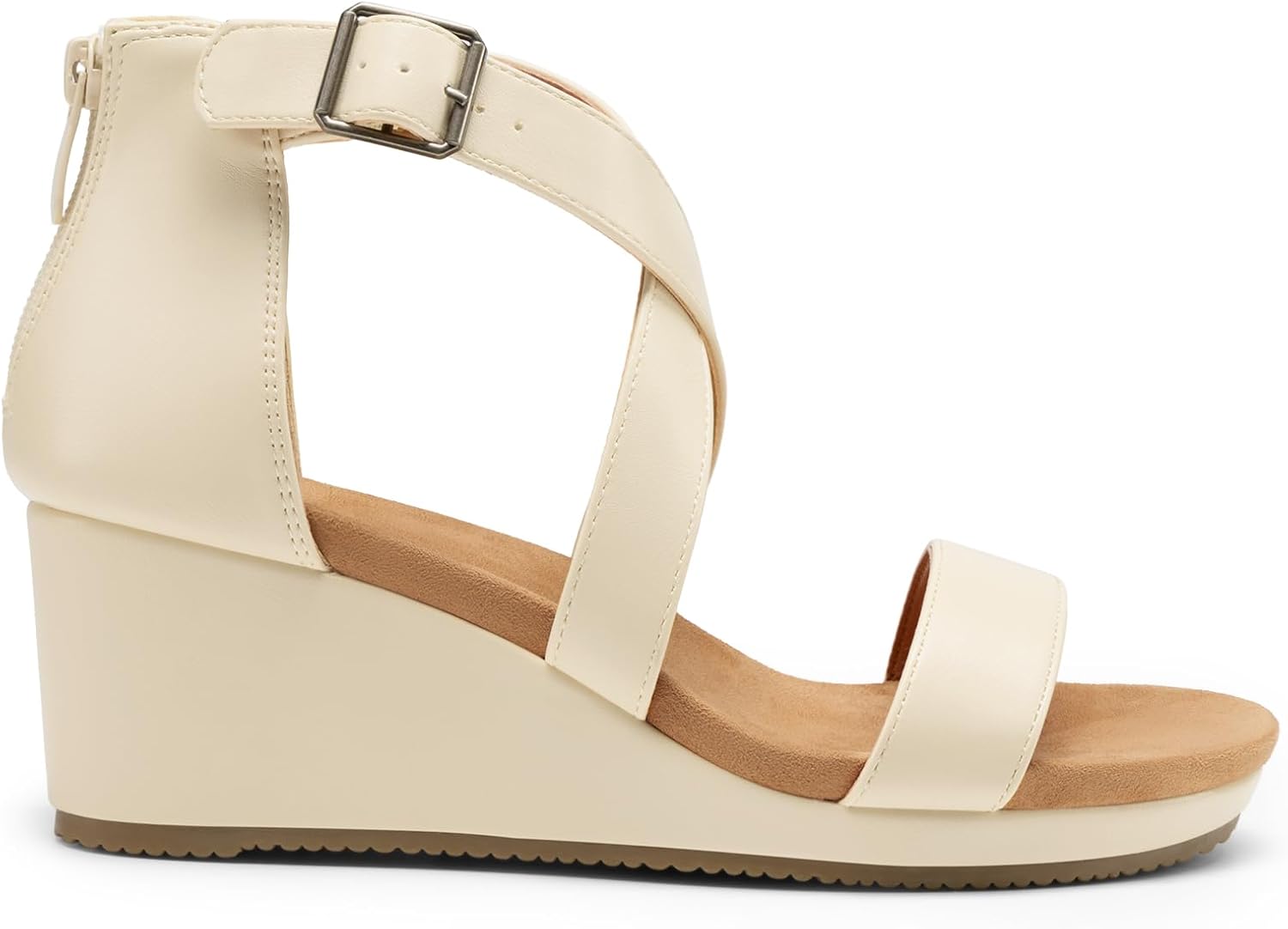 DREAM PAIRS Women's Open Toe Buckle Ankle Strap Summer Platform Wedge Sandals - Image 4