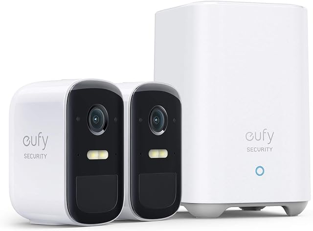 eufy security eufyCam 2C Pro 2-Cam Kit Security Camera Outdoor, Wireless Home Security Systems with 2K Resolution, 180-Day Battery Life, HomeKit Compatibility, IP67, Night Vision, and No Monthly Fee.