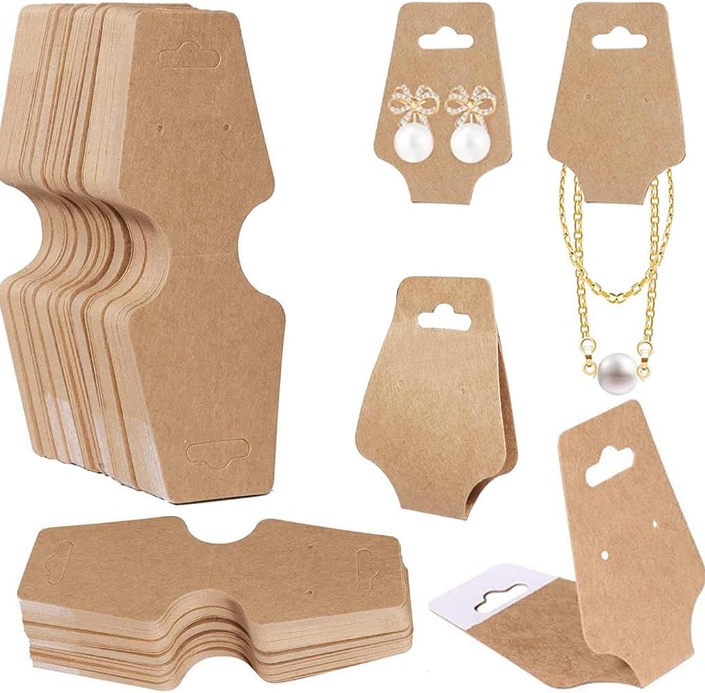 120Pcs Display Cards, 4.7x1.78Inch Self-Adhesive Necklace Display Cards