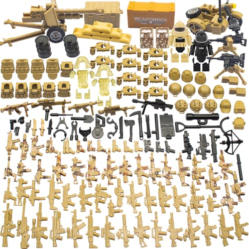 Army Equipment Gear Sets, Special Military Soldier Style Weapon Sets, Military Weapon Pack Accessories Kits Toys, Swat Team Building Block Toys, Accessories Compatible with Major Mini figure