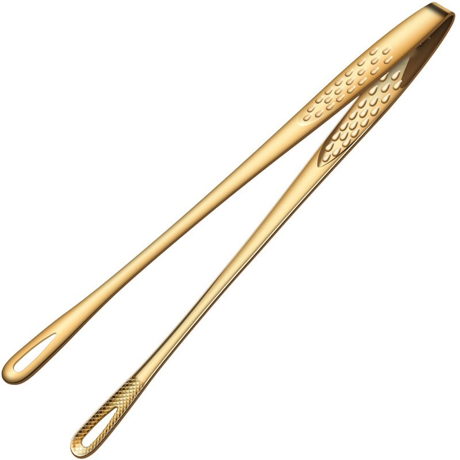 Pinzas de Cocina Pinzas de Barbacoa de Acero Inoxidable Pinzas de Comida de Cocina Pinzas portátiles para Barbacoa Pinzas para Servir Buffet Clip Herramienta de Cocina (Oro)