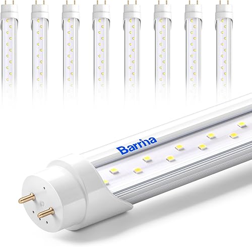Vista 11 de Barrina Bombillas LED de 8 pies, 44 W, 5500 lm 6500 K, superbrillantes, tubo de luces LED T8 T10 T12, luces LED FA8 de un solo pin, cubierta