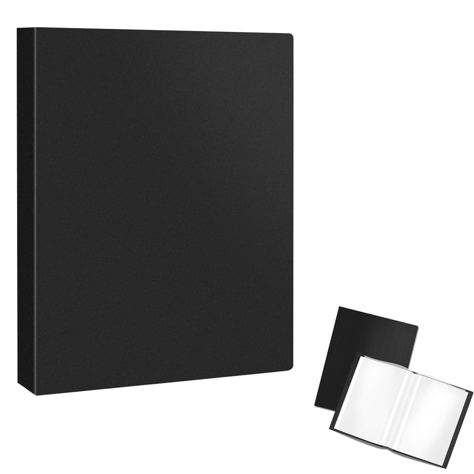 Cjkoonsa Black 2 Pcs A4 Display Folder, 80 Pockets A4 Display Folders, Presentation Folders Document Project Folders For School And Offices