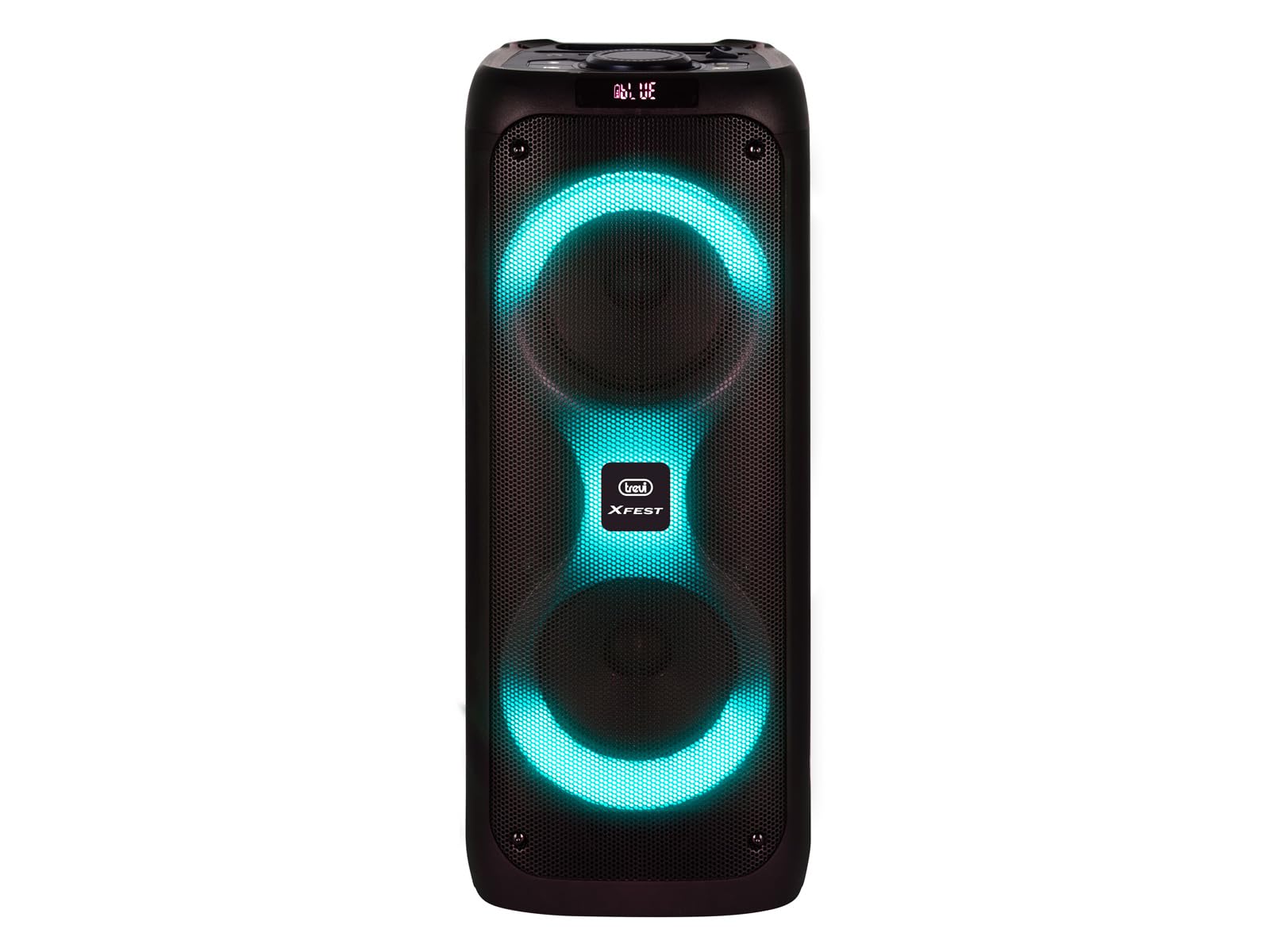 Trevi XFest XF 480 KB Altavoz Amplificado 35 W, Caja inalámbrica portátil con micrófono dinámico Incluido para Karaoke, Reproductor MP3 USB/Micro SD Card, AUX IN, entradas de micrófono, Pantalla LED