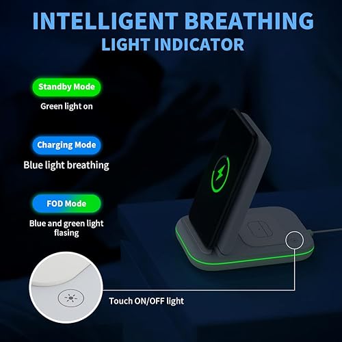 Miniatura 7 de Cargador inalámbrico plegable 3 en 1, cargador portátil para viajes, compatible con iPhone 15 14 13 12 11 ProMaxXRX, para Apple WatchiWatch 8 7 6 SE