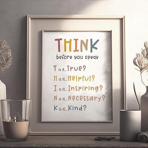 Miniatura 6 de Think Before You Speak Print, Counselor Office Decor, Positive Classroom Posters, Boho Classroom Decor, Classroom Rules Wall Art, Playroom Poster,