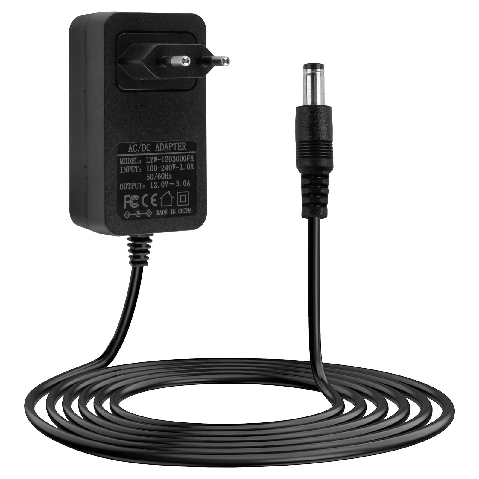 Adaptateur Secteur 12V 3A 36W Universel - Prise 5.5x2.1mm - Pour LED, Routeurs, Caméras - Protections Intégrées