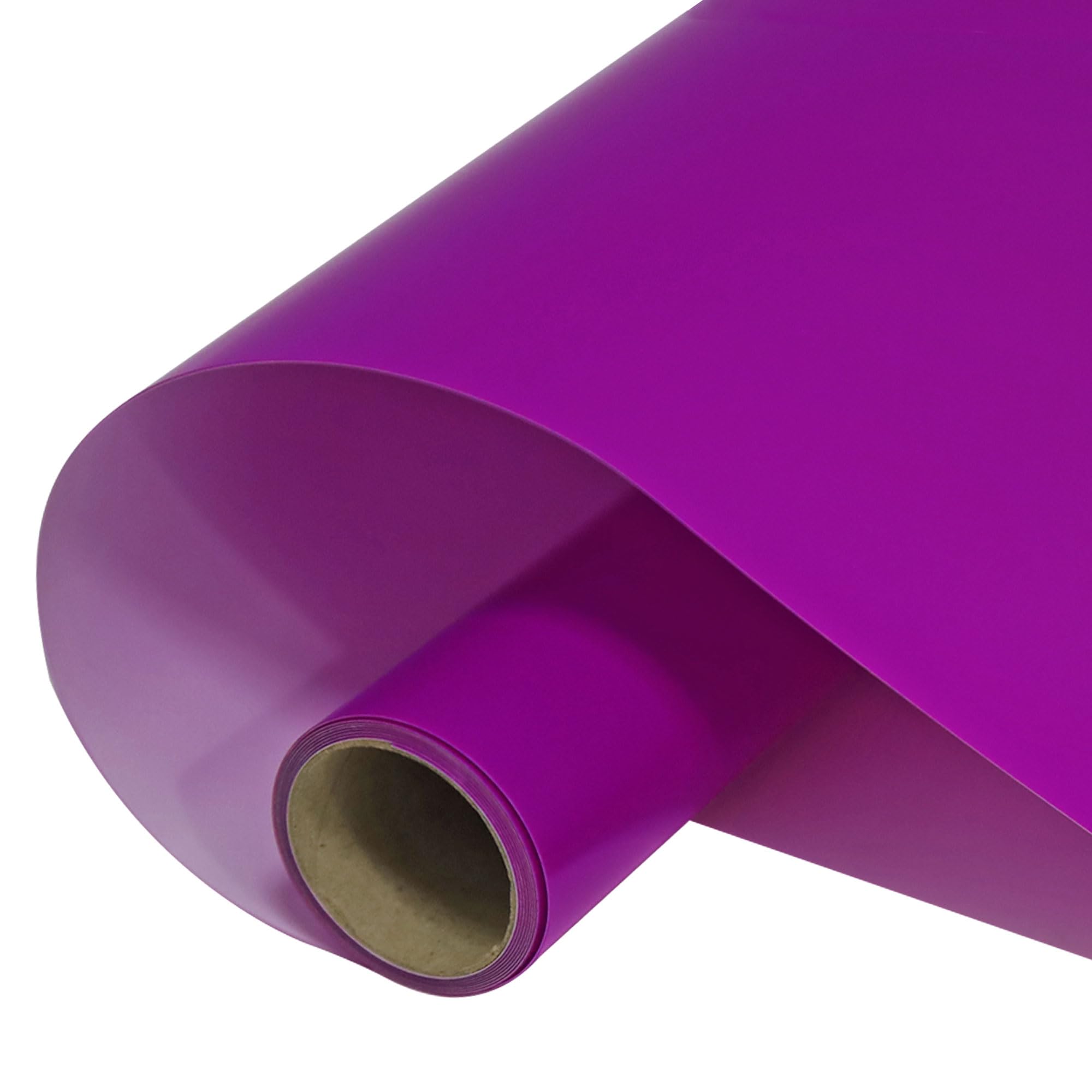 FUNKAKA HTV Heat Transfer Vinyl Rolls, Neon Purple Iron on Vinyl 12" x 10ft