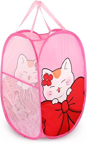 Miniatura 4 de WEI LONG Cesta desplegable de malla, ligera, plegable, para el lavado, almacenamiento de ropa duradera para habitación de niños, estudiantes