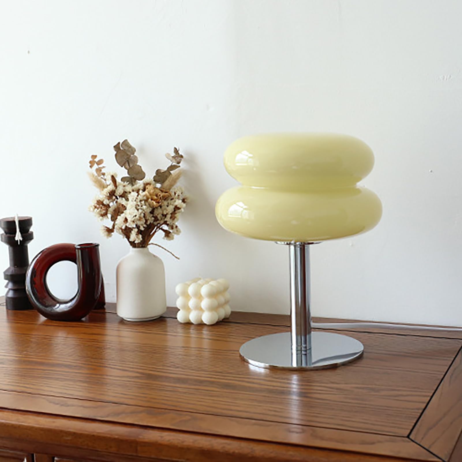 FTVOGUE Macaron Stołowa Szklana Macaron Macaron Lampka Nocna 3 Kolory z możliwością Przyciemniania Lampka Nocna USB na Wystrój Sypialni dla Dzieci (Beżowy)