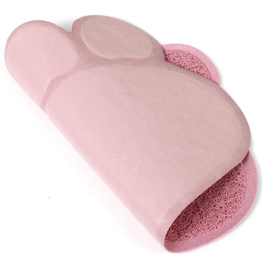 KINGCOO Tappetino Lettiera Materassino Pet, Impermeabile Tappeto per Animali a Forma di Zampa Lettiera Catcher Trapper Table Food Tappetino per Cane Gatto Ciotola Tessuto,30cmx40cm,PVC (Loto Rosa)