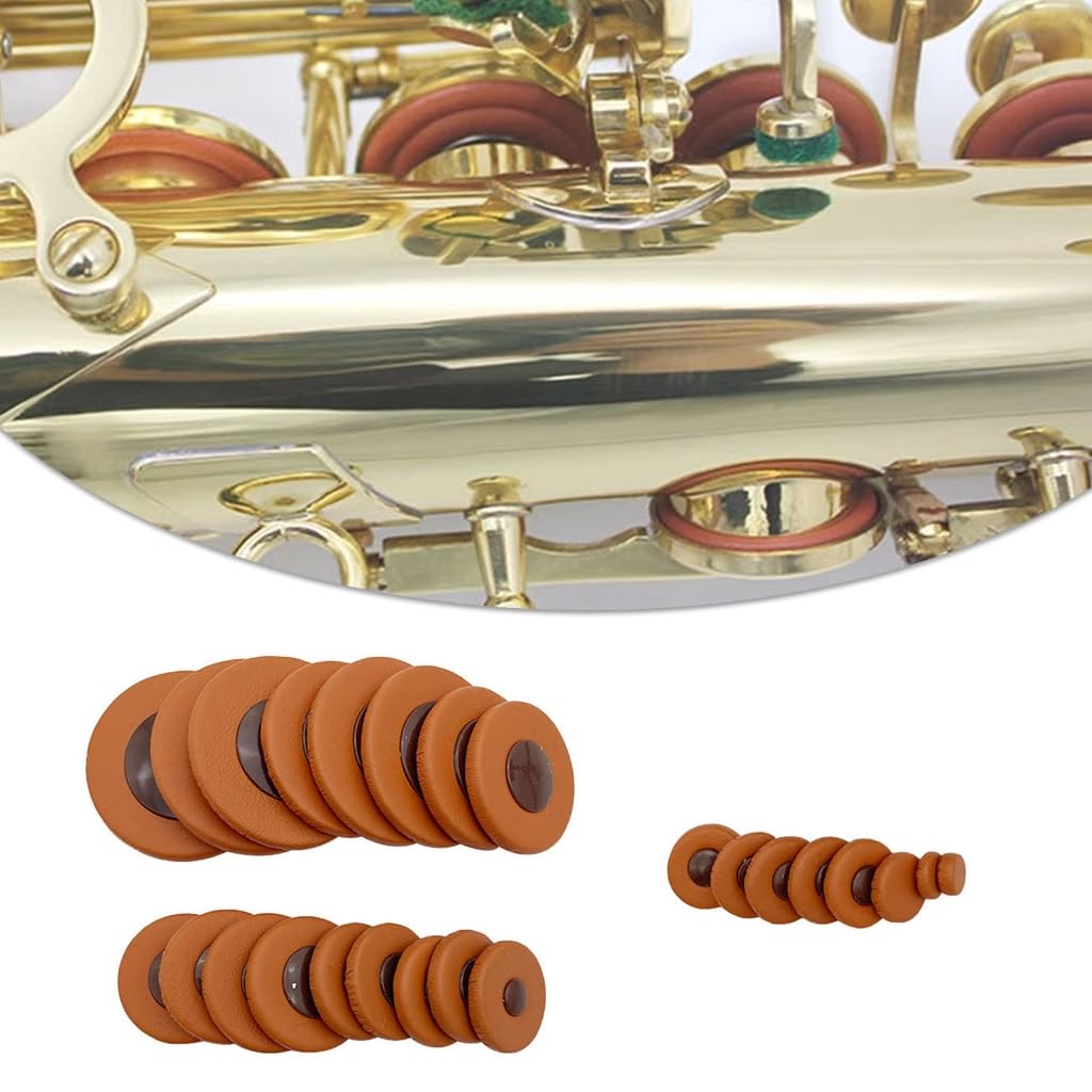 25Pcs Multiple Size Sax Leather Pads Replacements Part for Saxophone Performances Accessory Altos Saxophone Leather Pads