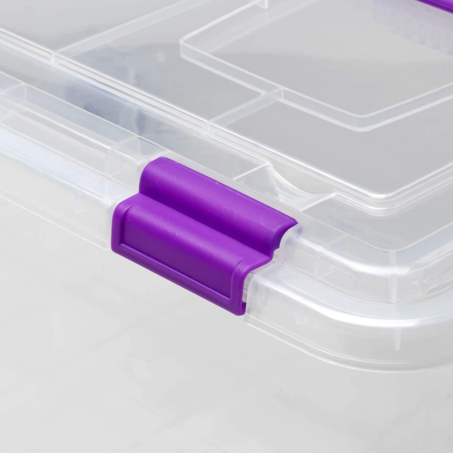 COM-FORT HOUSE | Caja de Almacenaje | Caja de Plástico Transparente | Cierre de Clip Robusto | Capacidad de 20 litros | Medidas 470 x 320 x 195 mm | Lote de 6 Unidades