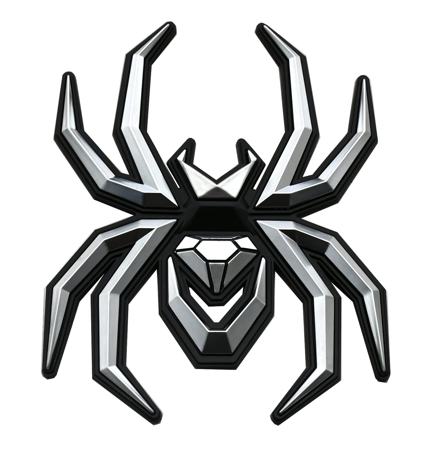 2-Pack Spider Emblem Car Decals - 3D Alloy Badge Stickers For Bumper, Door & Window Decoration