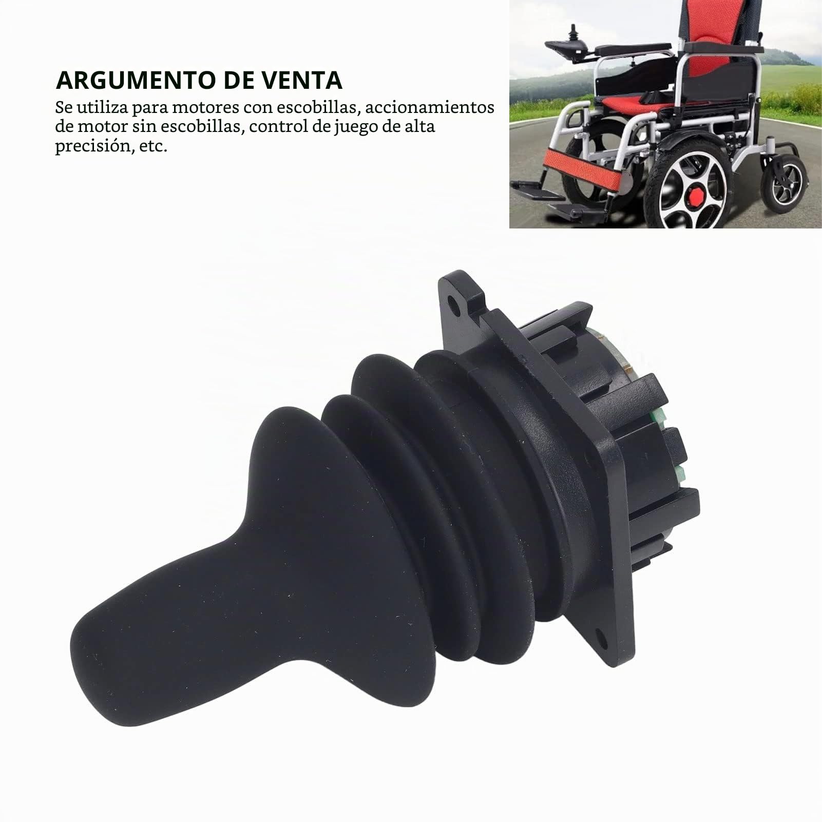 Perilla Joystick Silla de Ruedas Eléctrica Repuesto Botón 360 Grados Mango Control Accesorios Universal Compatible Piezas Recambio