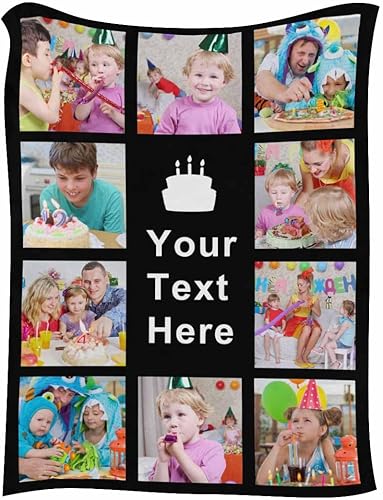 Miniatura 5 de Manta personalizada con texto fotográfico, 10 fotos, manta personalizada con texto para adultos, niños, amigos, perros, mascotas, para cumpleaños,