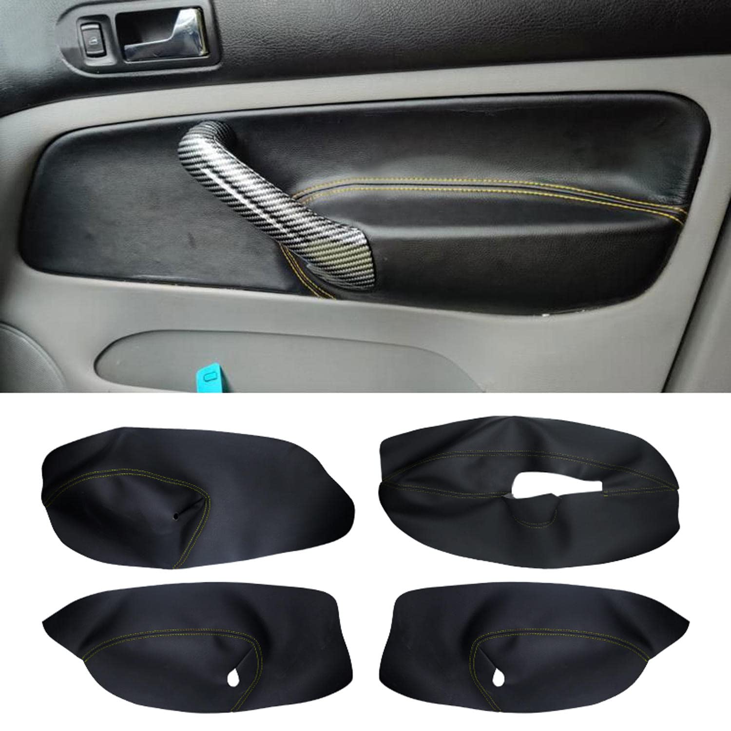 4 pezzi in pelle microfibra per interni auto pannello porta bracciolo copertura rivestimento, per VW Golf 4 MK4 Bora Jetta 1999-2005 accessori