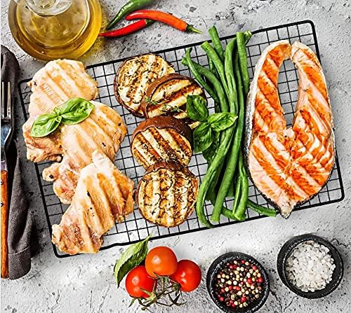 Miniatura 6 de Lemengtree Estantes de enfriamiento, bandeja para hornear, bandeja antiadherente, acero inoxidable, alambre de enfriamiento de pasteles, para