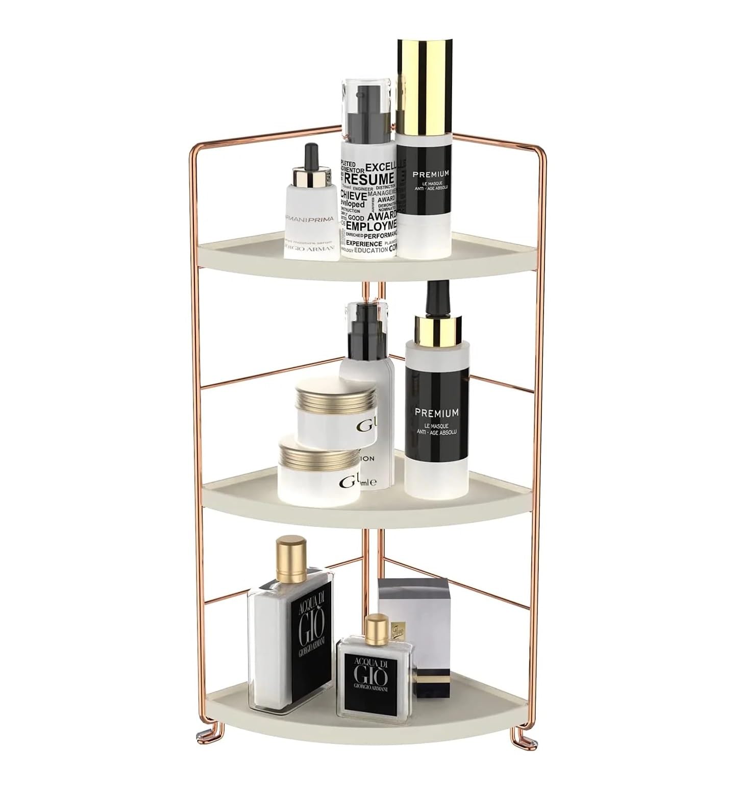 oddpod™ 3-Tier Corner Storage Rack Bathroom Countertop Organizer/Stackable Standing Makeup Storage Holder, Vanity Tray, Cosmetic & Spice Rack Shelf Cabinet for Kitchen and Bathroom (Rose Gold) (B0D8J4MCD5) Amazon Price History, Amazon Price Tracker