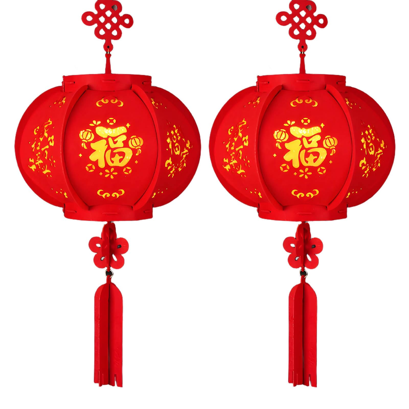 SBZIOJHDR Chinese-style lanterns, Exquisite Red Cloth Lantern, Round Chinese Lanterns, Snake Year(A,9in)